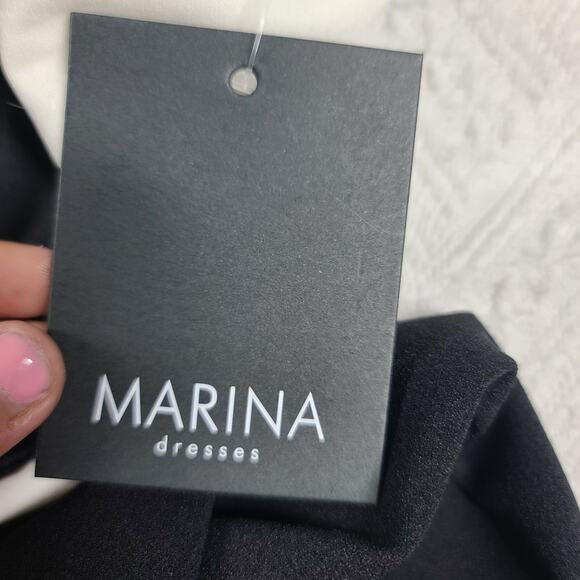 Marina Elegant Sleeveless Strapless black & white maxi formal dress Minimalistic - Picture 12 of 12